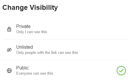 3 visibility options
