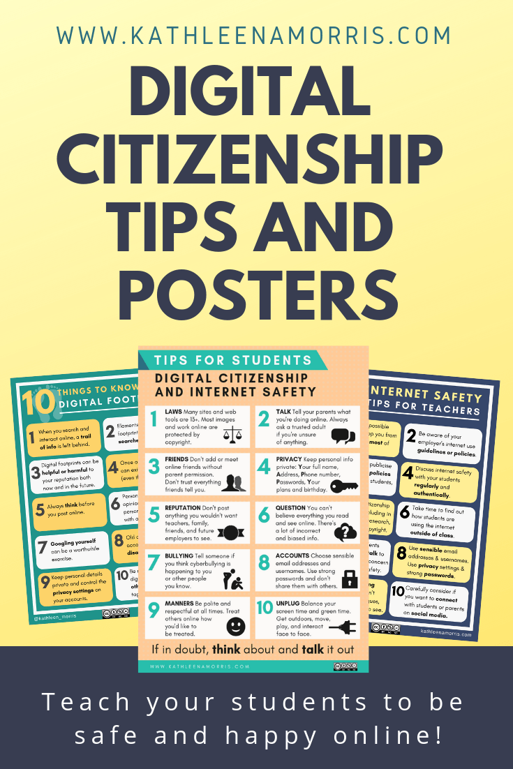 Want to learn more about digital citizenship and internet safety? I share tips for students and parents with posters for the classroom and a handout for families. Teach students how to be safe online and find free cyber safety posters. Kathleen Morris | Primary Tech