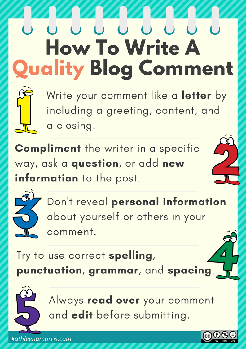 Poster: How To Write A Quality Blog Comment – Kathleen Morris