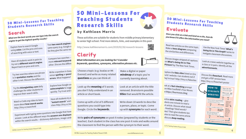 50 Mini-Lessons For Teaching Students Research Skills Kathleen Morris PREVIEW Click to download PDF copy