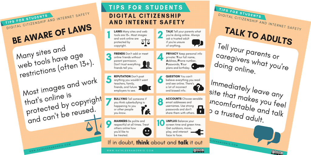 Digital citizenship and internet safety poster preview Kathleen Morris 